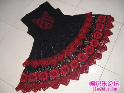 钩针吊带裙 女娃钩针配色小吊裙（图解）