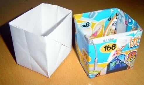 垃圾盒的几种叠法图解 垃圾纸盒的折法