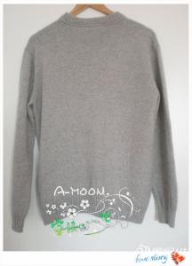 祖母方格短袖套衫 方格圆领套衫