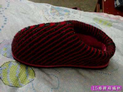 矮后跟毛线拖鞋的织法 保暖又好穿的---矮后跟拖鞋织法