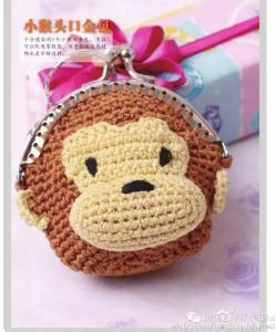 金口小包钩针图解 (钩针)小猴头口金包