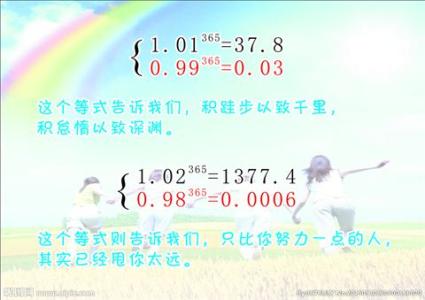 每天进步一点点的公式 神奇的励志公式,每天进步一点点