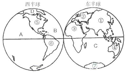 七大洲面积排名 七大洲面积 读图,回答问题。(9分)(1)七大洲中面积最小的大洲是(填序号),
