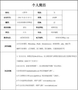 应聘个人简历模板范文 英文个人应聘简历范文
