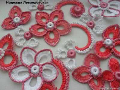 德国爱尔兰花钩针图解 爱尔兰花欣赏----钩边图解