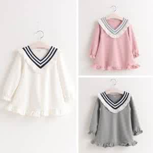 木耳花边 6-9岁 漂亮的木耳花边领淡黄色女童提花连衣裙