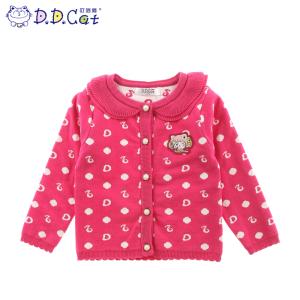 秋季长袖童装批发 【童装系列】紫藤粉红色辫子花长袖钩织毛衣