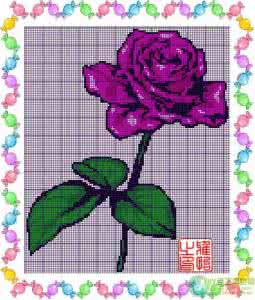 儿童配色毛衣图案大全 儿童毛衣配色图案23——玫瑰花