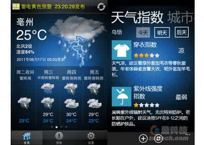 Windows Phone天气应用：天气警报让每一天都美好