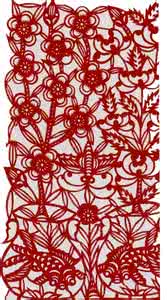 蝶恋花竖型窗花图案与窗花教程