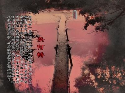 孟婆汤奈何桥的故事 奈何桥头孟婆汤，饮一碗，今生，来世，绝断。