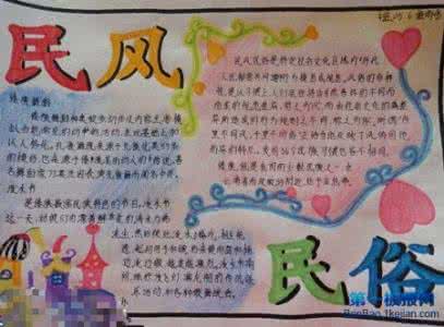 民风民俗手抄报图片 三年级民风民俗手抄报图片