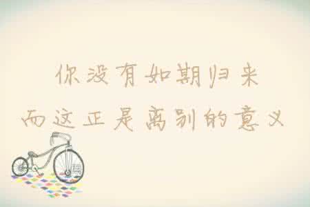 离别正堪悲 你没有如期归来,而这正是离别的意义