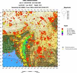 地震震源机制 缅甸弧地区地震的空间分布和震源机制特征