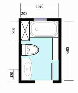 卫生间带浴缸淋浴布局 卫生间的布局及淋浴、坐便器、洗面盆共用问题及浴室门的选择及卫生间的小柜