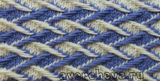 棒针编织双色花样 棒针模式----二款“编织的双色图案”