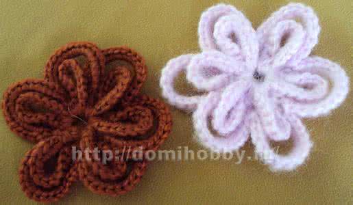 钩针编织胸针花朵图解 多色花朵----制作贴图或胸针的钩织小物