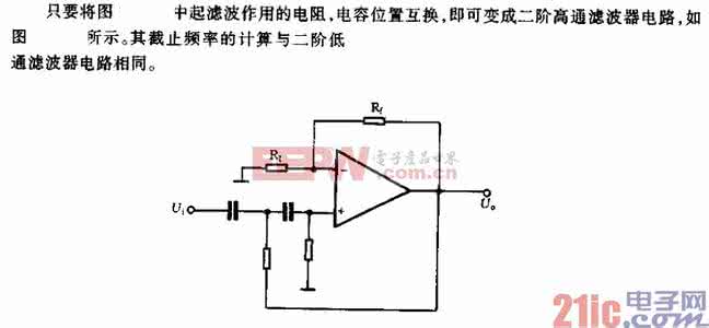 高通滤波器电路图 滤波器电路图：典型的高通滤波器电路图