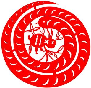 窗花剪纸图案大全 双蛇盘兔蛇年剪纸窗花图案与窗花剪纸教程