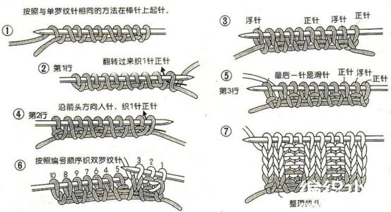 双罗纹机器边起针方法 【编织教程】不卷边罗纹边的起针方法