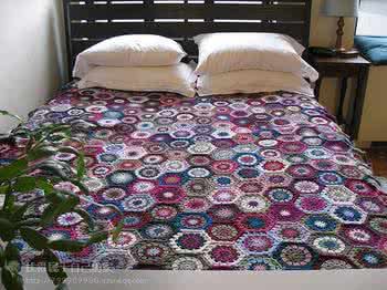 最新钩床罩花朵的 钩的毯子 床罩