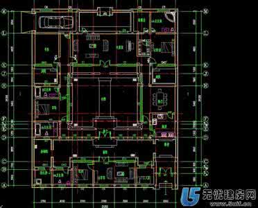 四合院车库 一层四合院带车库建筑方案图21.3x26.2m