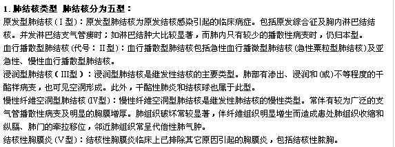 肺结核的分型 肺结核分型 肺结核的五大分型