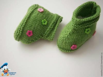 棒针婴儿鞋子编织视频 棒针编织----婴幼儿软鞋“花卉”