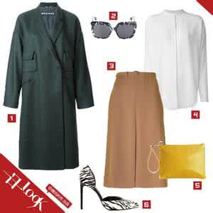 陈妍希 一日一look 陈妍希军风大衣混搭酷型淑女