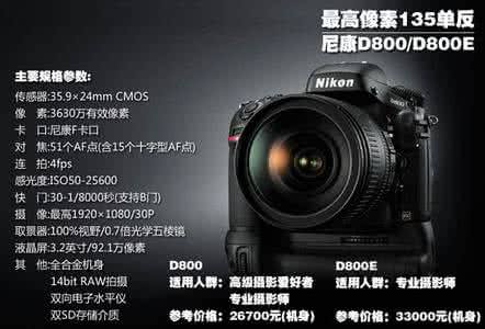 尼康d810a与d810区别 尼康D800与D800E区别