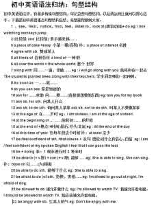 初中英语语法总结 初中英语语法总结！以寒假为跳板，让成绩在下学期得到质的飞跃！