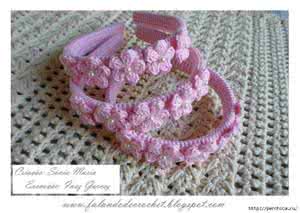 钩针头饰图解 钩针教程----小公主头饰