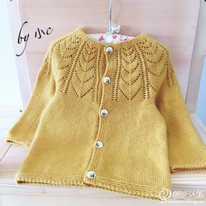 棒针绞花花样图解 萌了个萌----儿童粗棒针翻领绞花开衫