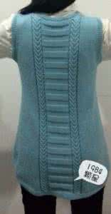 明月棒针编织背心图片 棒针编织----天蓝背心“海之角”