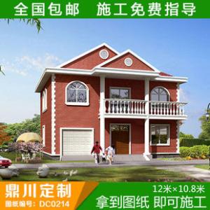新农村自建房带车库 新农村自建房带车库 欧式二层带车库别墅建筑图纸二间二层农村自建房效果图新农村基础平面图施工图设计