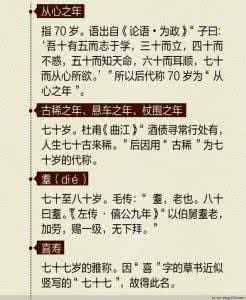 古代年龄称谓 你知道在古代怎么称谓年龄吗？找找自己的