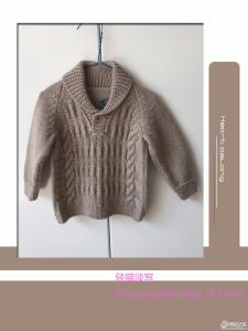 婴幼儿毛衣编织 50～80cm婴幼儿毛衣  超帅气的婴幼儿半开口青果领套头衫(文静家线)