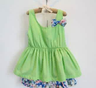 明月棒针编织背心图片 棒针童装----背心 短裤 连衣裙