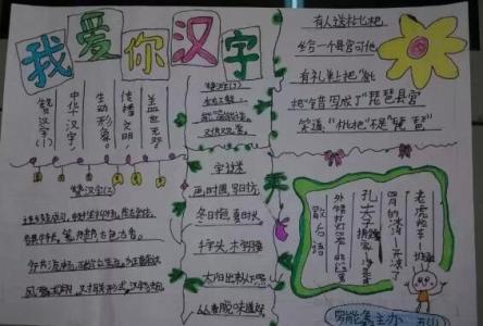 有趣的汉字手抄报资料 关于汉字手抄报资料