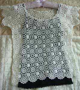 女士加绒蕾丝保暖内衣 白色蕾丝针织拼花风车衣,女士春夏编织,快乐编织论坛