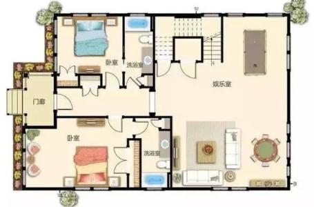新农村别墅户型图 新农村1家变4户的百变别墅户型13*10米(全图 预算)