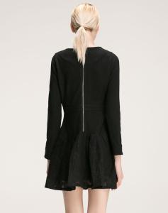 连衣裙2016新款连衣裙 黑色长袖连衣裙搭配