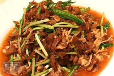 蒜苗炒肉 金针炒蒜苗
