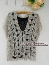 蕾丝花边辅料 《浪花》蕾丝花边V领罩衫~