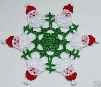 钩针编织花样坐垫 圣诞风钩针垫