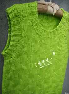 绿色淡雅壁纸 棒针编织----男士淡雅绿色背心