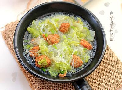 小白菜粉丝丸子汤 白菜丸子粉丝煲的做法