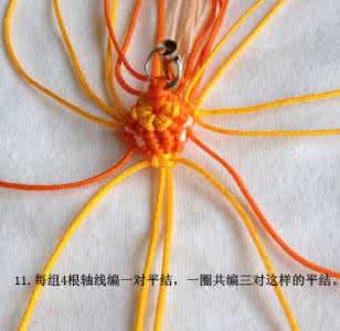 斜卷结花柱编法教程 宝石花柱-学编过程图