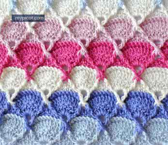 外网钩针魔术花型模式 钩针模式----“错位”