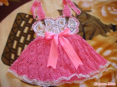 儿童钩针菠萝花连衣裙 菠萝蝴蝶钩针粉色童钩裙（图解）